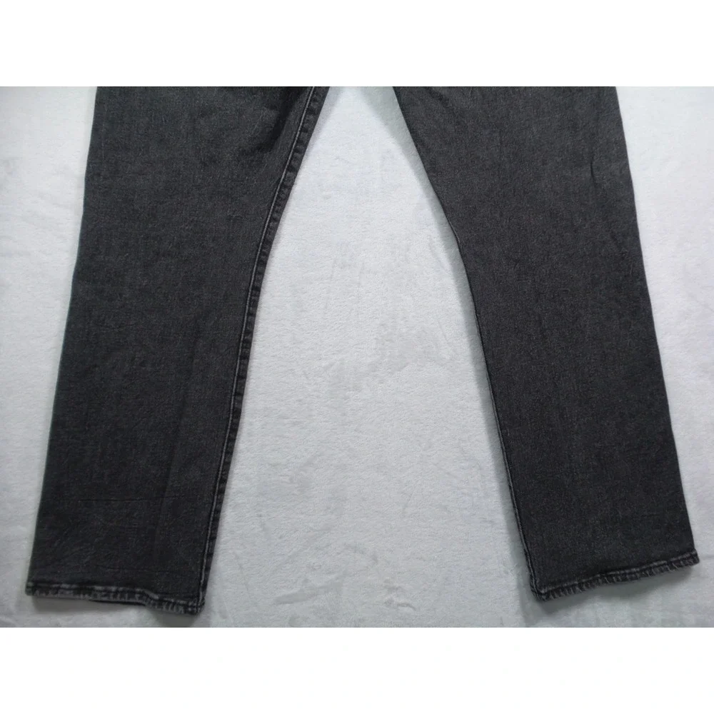 Levis Jeans‎ Mens Size 38 x 30 Gray Denim 501 Button Fly Straight Leg Stretch